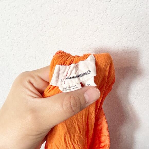 ANTHROPOLOGIE HALTER WOMEN JUMPSUIT IN ORANGE SIZE XL WITH POCKETS - Picture 5 of 11
